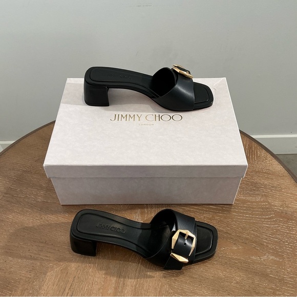 JIMMY CHOO
HAWKE 40 BUCKLE LEATHER MULES - Picture 4 of 6